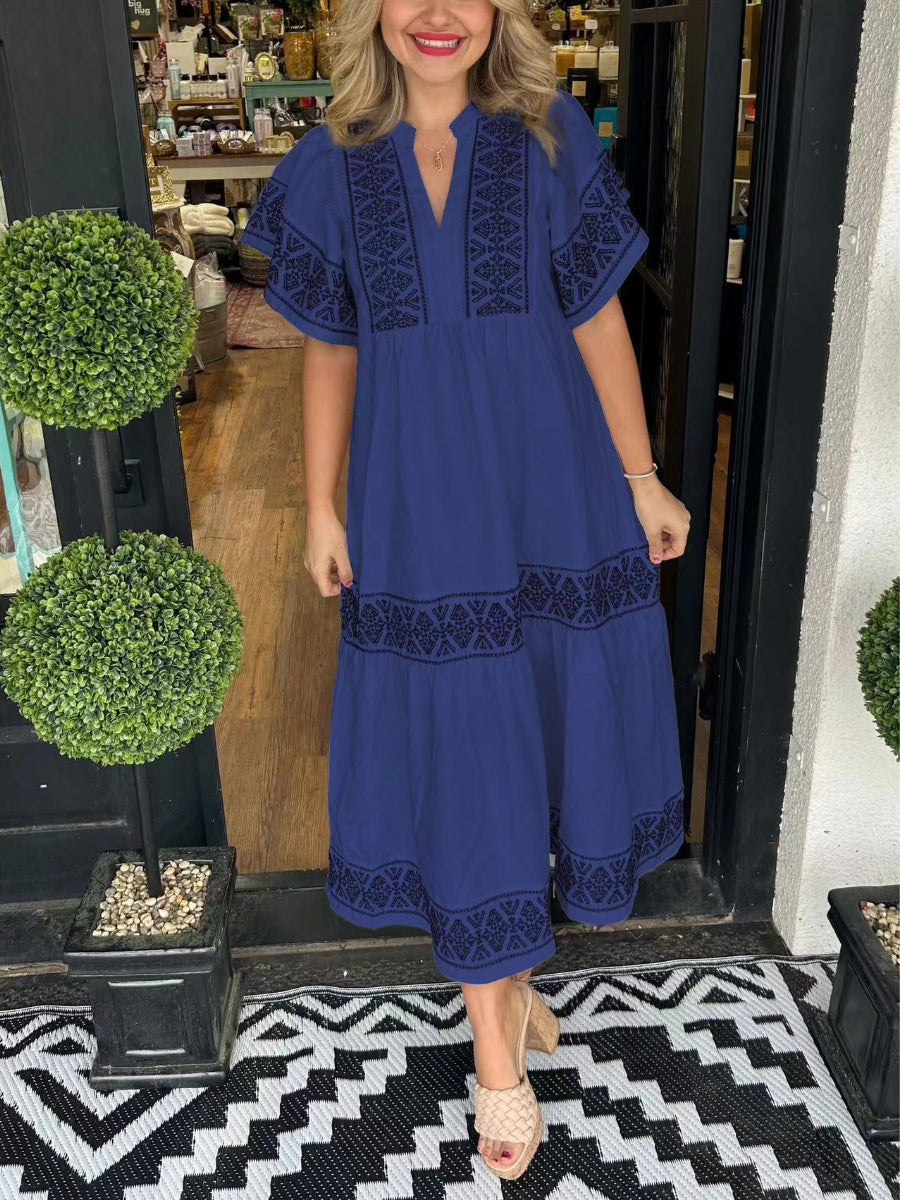 Embroidered Chic Comfy Dress