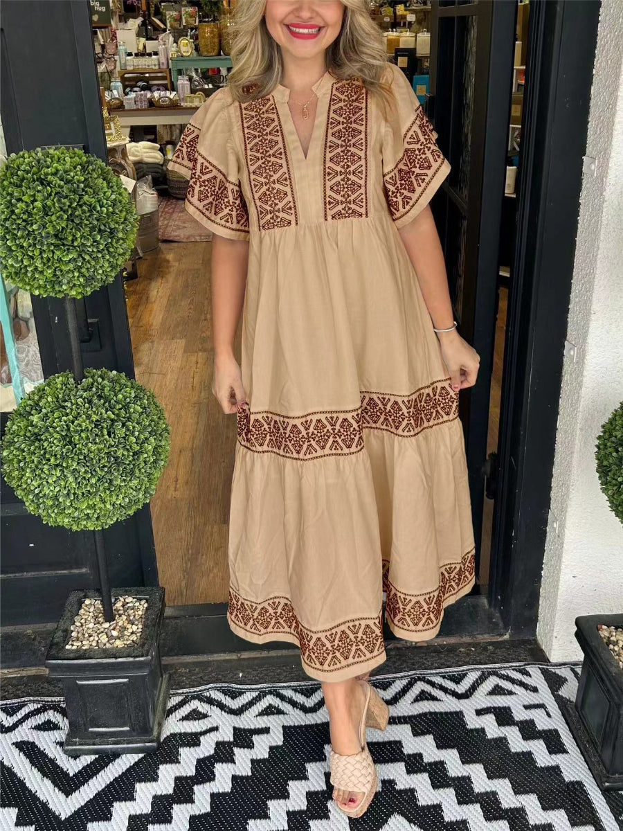 Embroidered Chic Comfy Dress