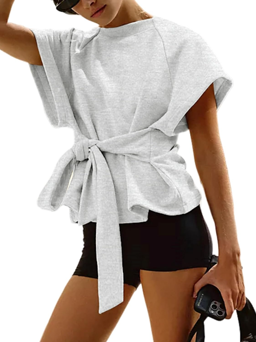 Crewneck Tie Knot Top