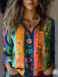 Unique Floral Collared Blouse