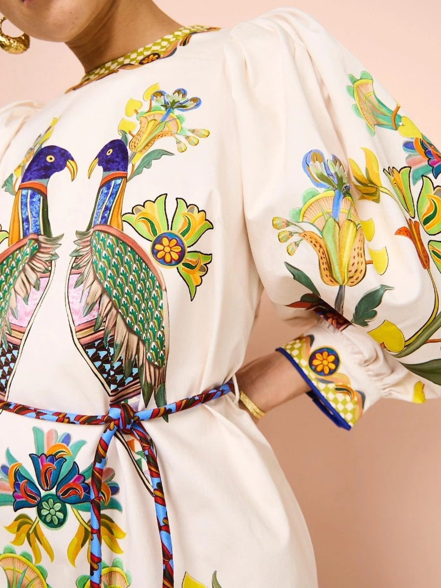 Effie Puff Sleeve Midi Dress