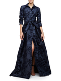 Floral Embellished Trenchcoat Gown