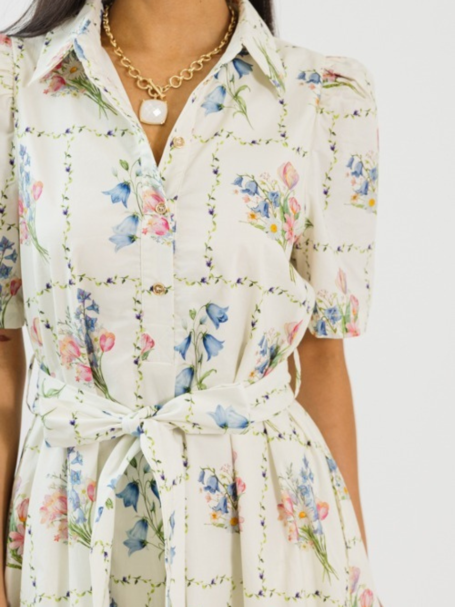 Pleated Floral Midi