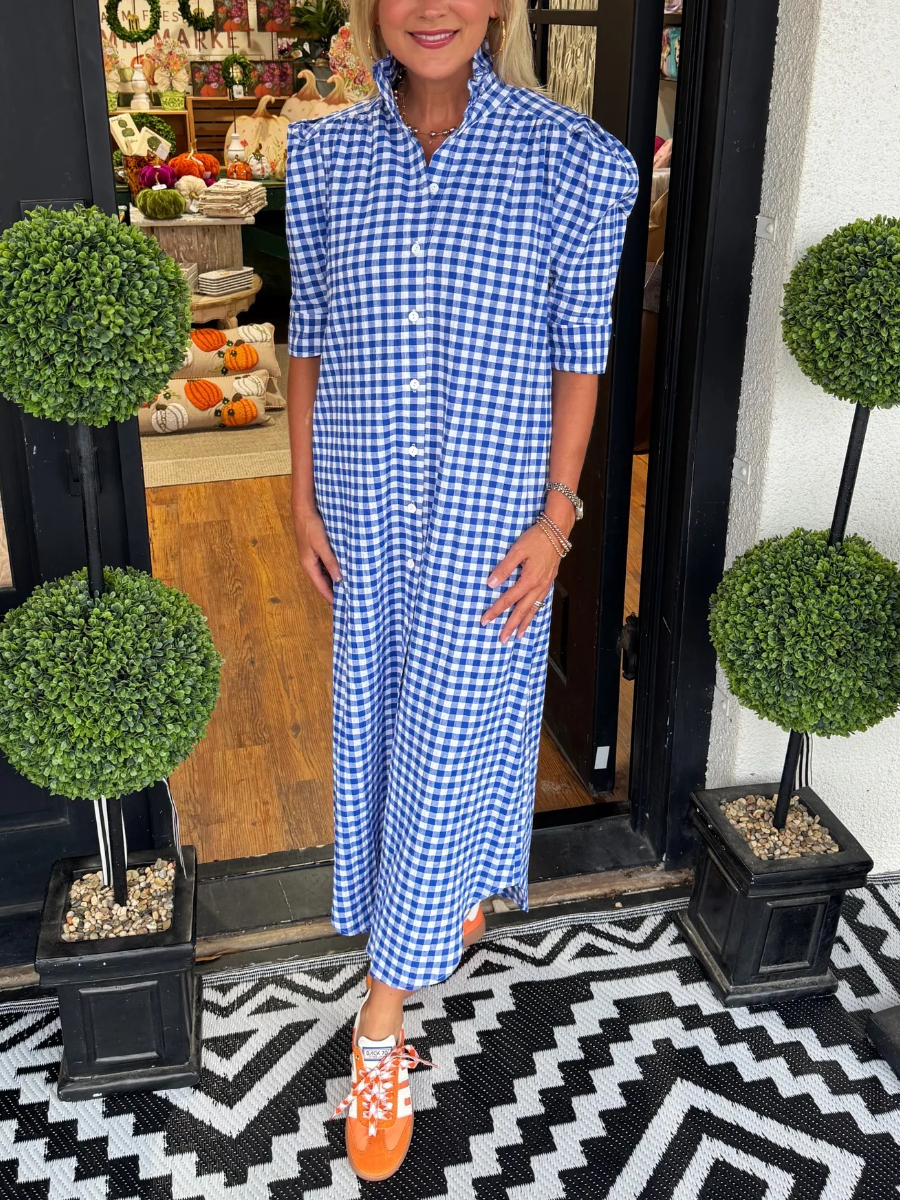 Classic Gingham Collared Dress