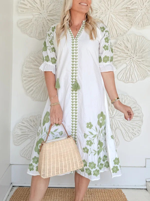 Boho Floral Midi Dress