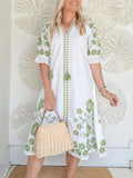 Boho Floral Midi Dress