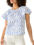 Women's Floral Eyelet Peasant Blouse