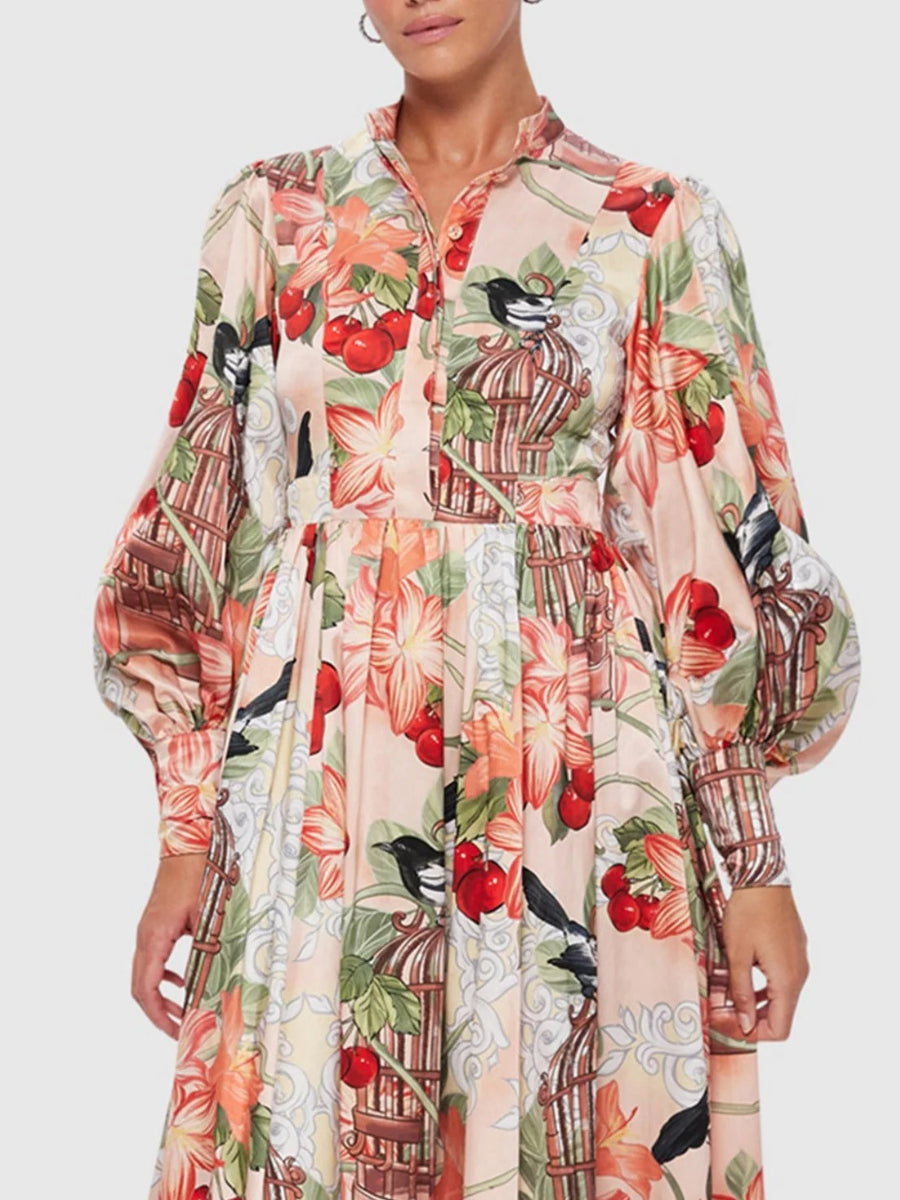 Azalea Print in Fortune Midi Dress