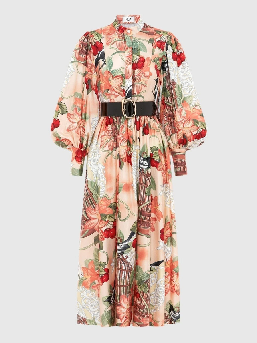 Azalea Print in Fortune Midi Dress