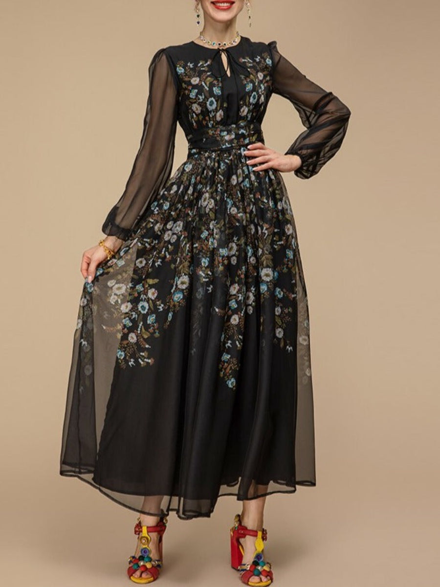 Black Embroidered Maxi Dress