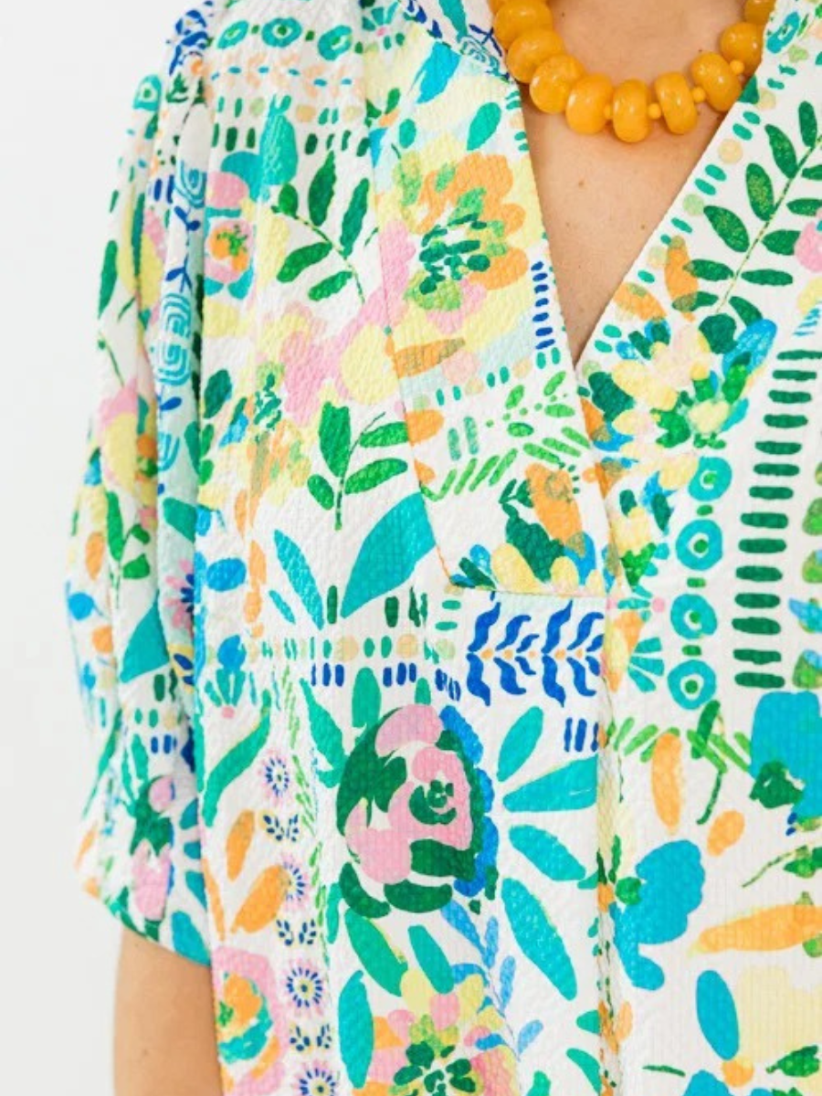 Textured Floral Maxi Dress