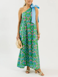 Bow Shoulder Floral Maxi Dress