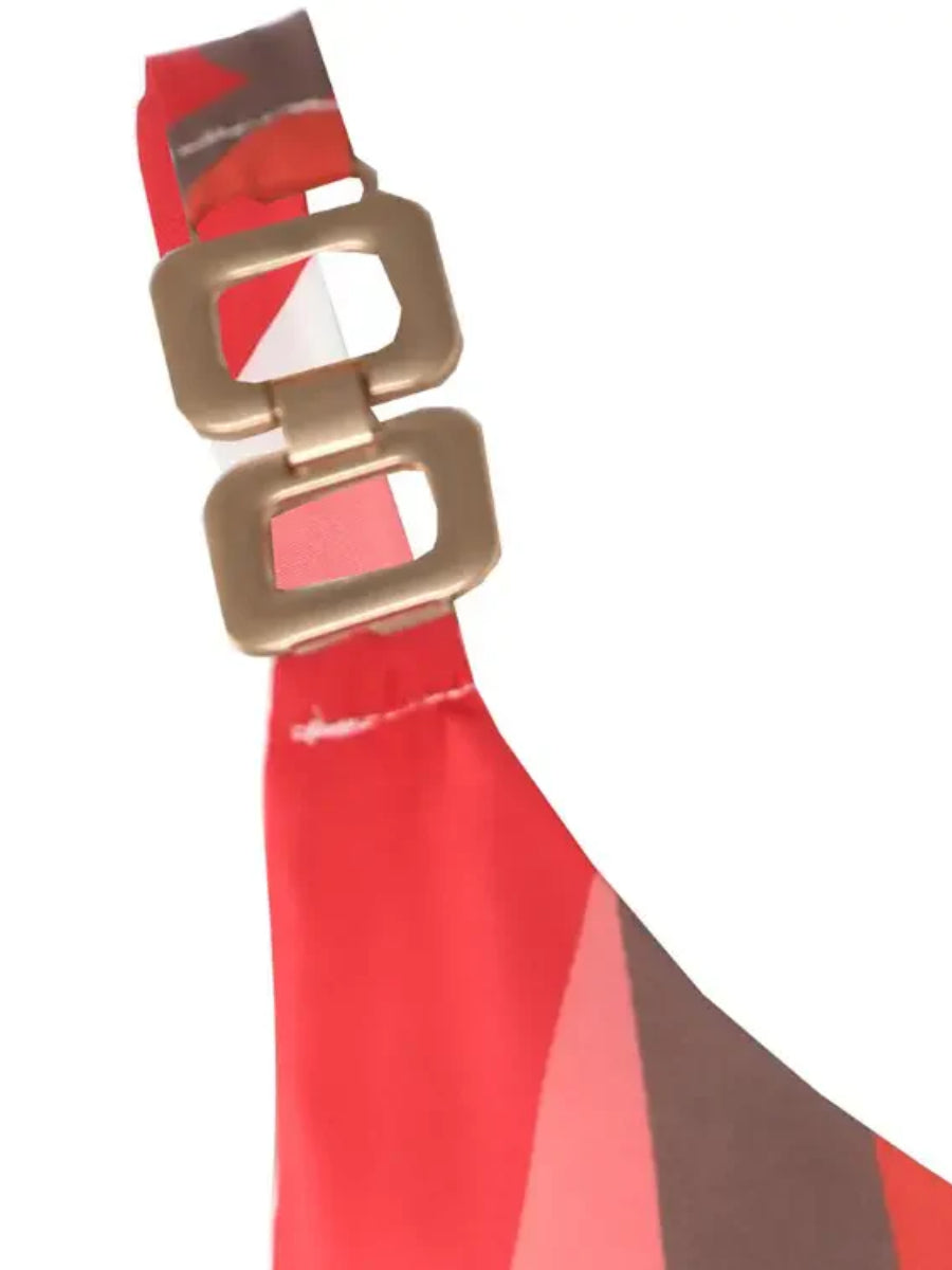 Geo Print Chain Strap V-Neck Cami Top