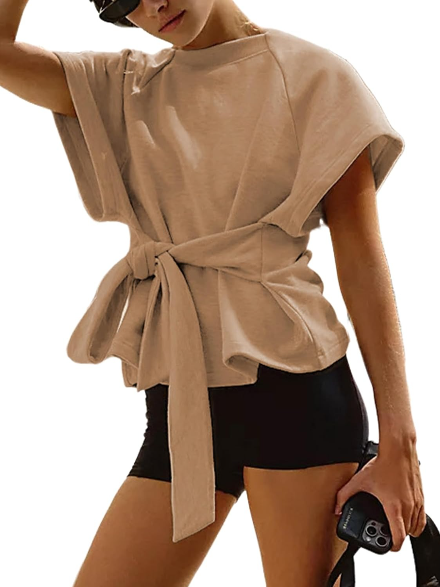 Crewneck Tie Knot Top