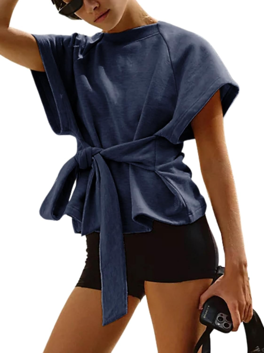 Crewneck Tie Knot Top