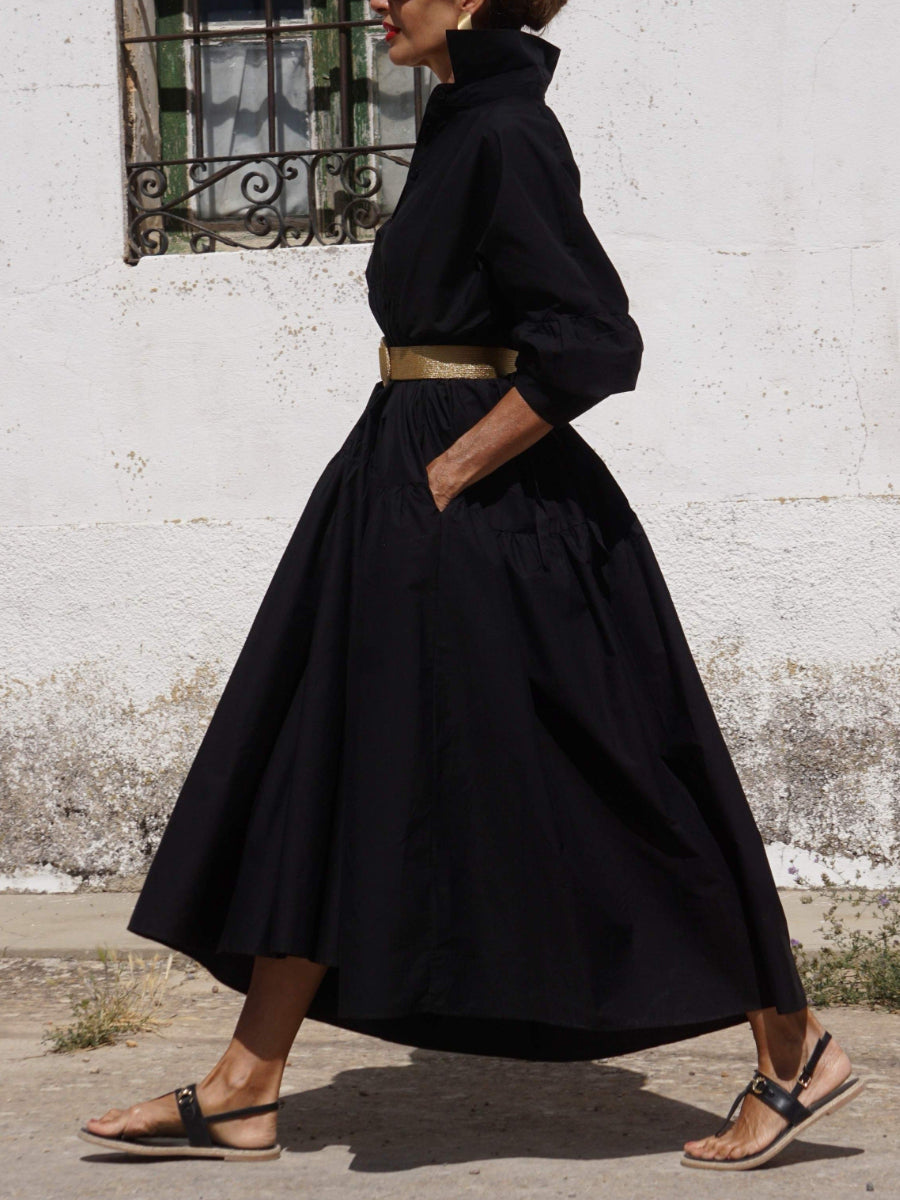 Chic Lapel Casual Dress