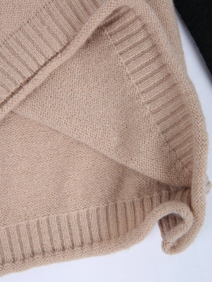 Mod Color Block Turtleneck Sweater