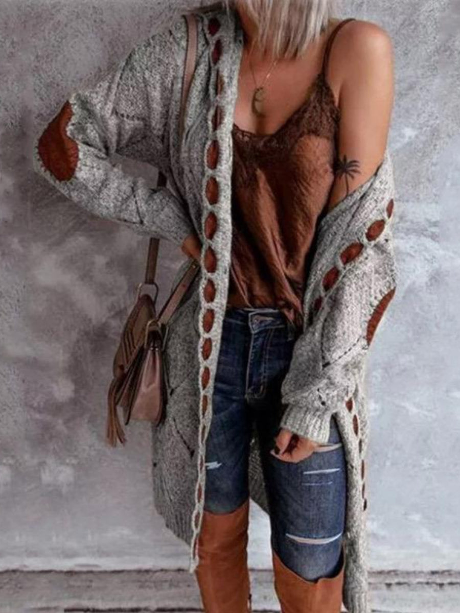 Long Sleeve Braid Sweater Coat