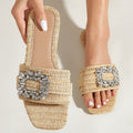 Woven Rhinestone Slippers