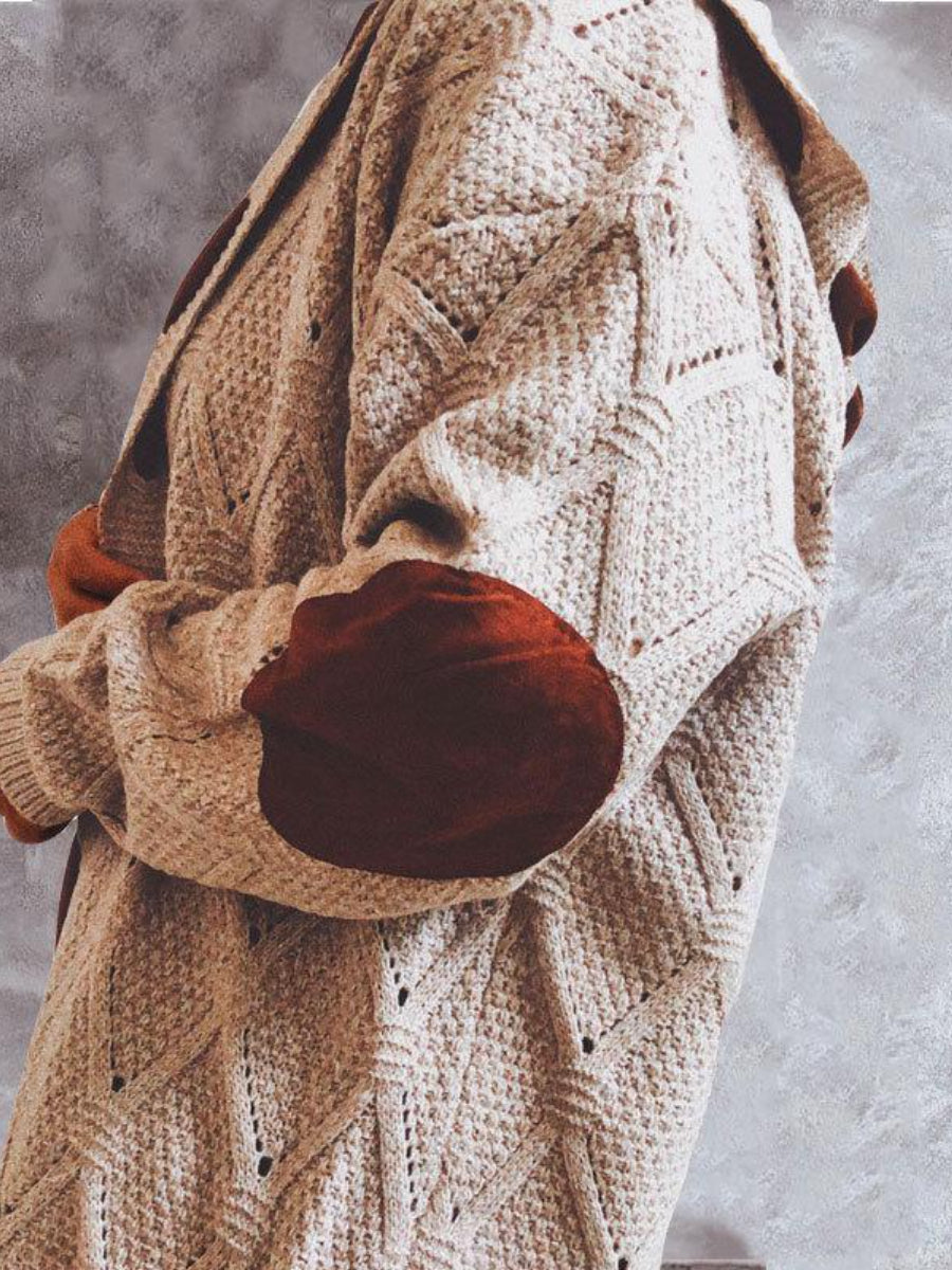 Long Sleeve Braid Sweater Coat
