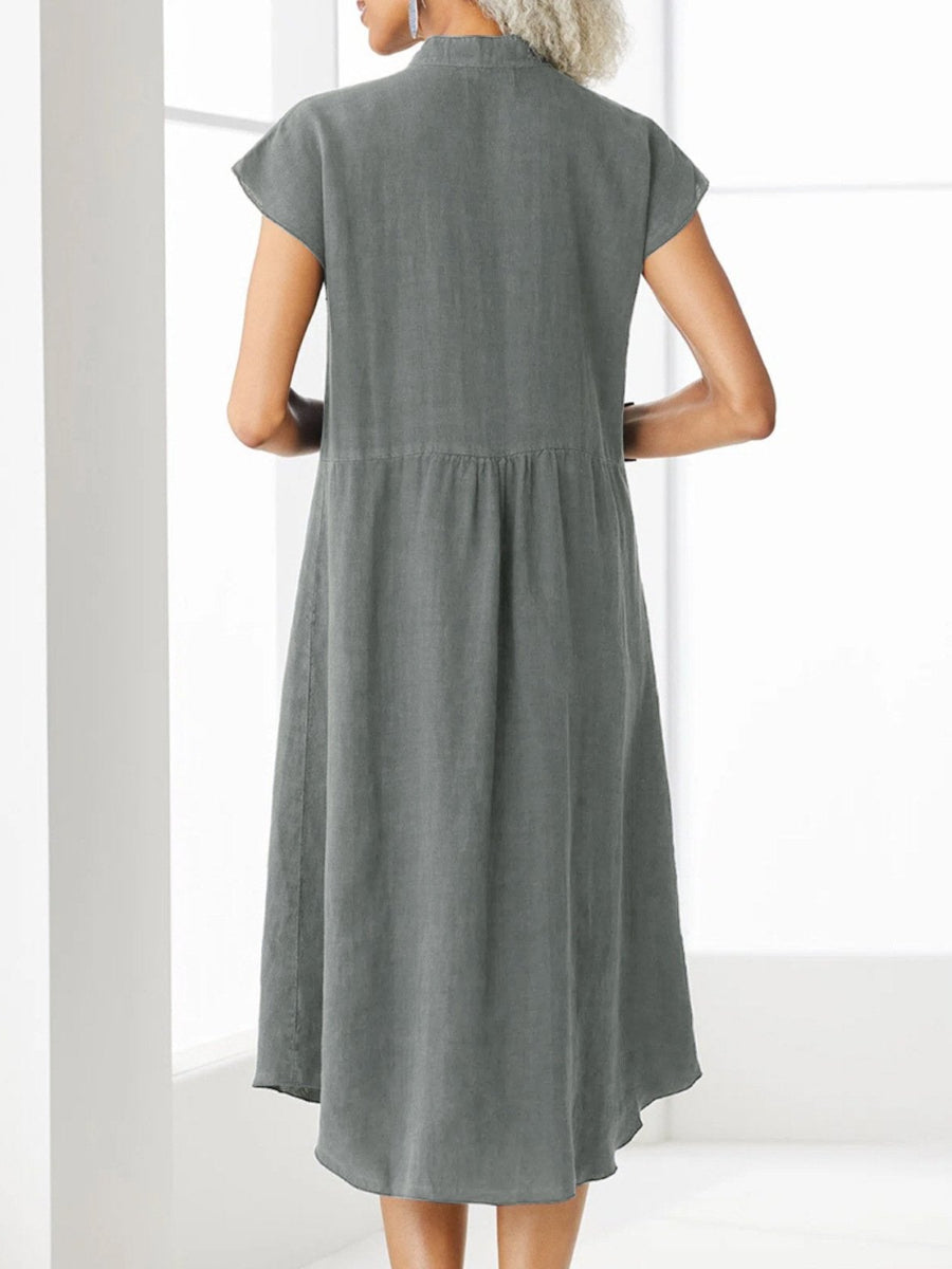 Button Pocket Loose Dress